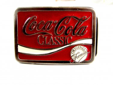 Silvertone & Red Coca Cola Classic Belt Buckle 11262013