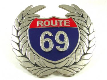 ROUTE 69 Belt Buckle Marked B.A. 1114214