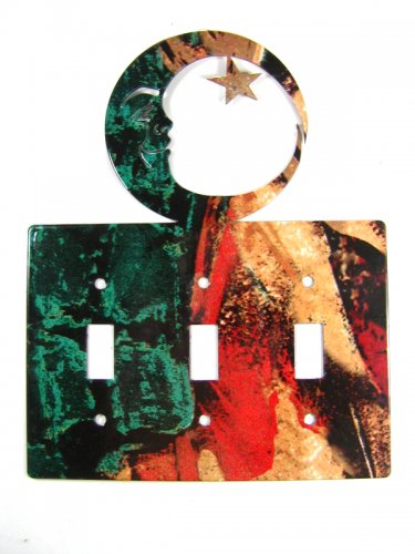 Man In Moon Triple Light Switch Plate by Steel Images Made In USA 6215x