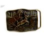 Brass Buck Deer in the Woods Running Belt Buckle #102213