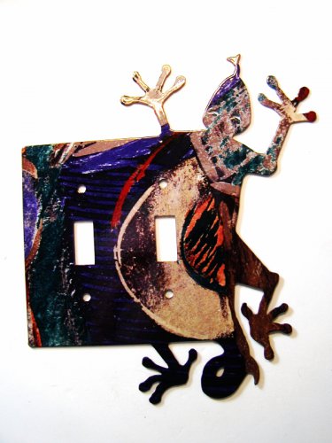 Southwest Lizard Double Light Switch Cover Plate by LaZart 02161511111G