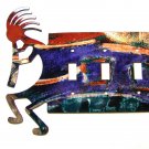 Kokopelli w/ Flute Triple Switch Cover Plate by LaZart 021915D