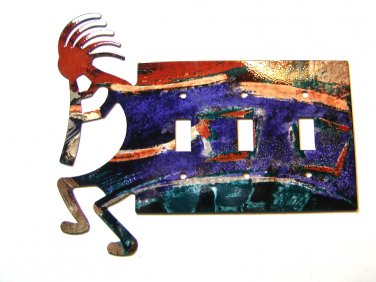 Kokopelli w/ Flute Triple Switch Cover Plate by LaZart 021915D