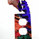 Cowgirl Kissing Her horse Double Outlet Cover Plate by Steel Images 42415