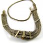 Handmade Silvertone & Turquoise Tribal 20" Necklace Unmarked 102114