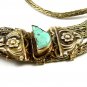 Handmade Silvertone & Turquoise Tribal 20" Necklace Unmarked 102114
