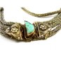 Handmade Silvertone & Turquoise Tribal 20" Necklace Unmarked 102114