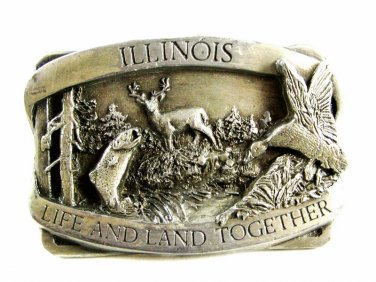 1983 Illinois Life & Land Together Belt Buckle by Siskiyou 81914