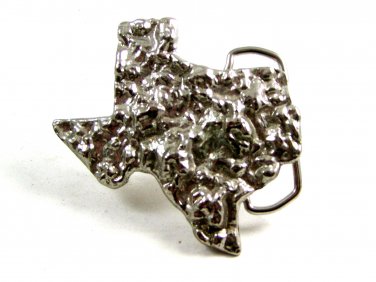 Small Silvertone State of Texas Belt Buckle 2192014