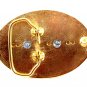 Western Goldtone Red Bowing Broncho / Horse Belt Buckle #102113e