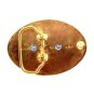 Western Goldtone Red Bowing Broncho / Horse Belt Buckle #102113e