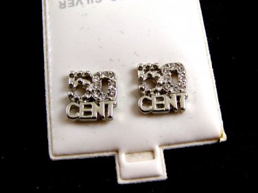 .50 Cent CZs Pierced Studs Earrings 12092013