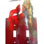 Wolf Howling Double Light Switch Cover Plate by Lazart USA 42715
