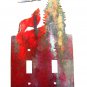 Wolf Howling Double Light Switch Cover Plate by Lazart USA 42715