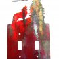 Wolf Howling Double Light Switch Cover Plate by Lazart USA 42715