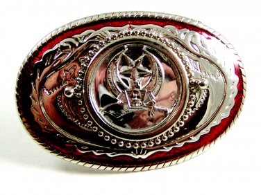 Shriner Masonic Enameled Belt Buckle Made in USA 2182014
