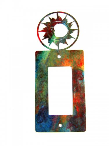 Shiny Sun Single Rocker Outlet Cover Plate by Steel Images USA 52815b