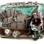 1982 State of Nevada Enameled Belt Buckle by Siskiyou