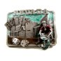 1982 State of Nevada Enameled Belt Buckle by Siskiyou