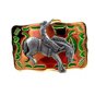 Made in USA Western Goldtone Green Cowboy on Broncho Belt Buckle #102113j