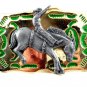 Made in USA Western Goldtone Green Cowboy on Broncho Belt Buckle #102113j