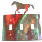 Larger Running Horse Triple Light Cover Plate Steel Images Made USA 42415e