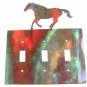 Larger Running Horse Triple Light Cover Plate Steel Images Made USA 42415e