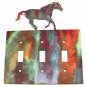Larger Running Horse Triple Light Cover Plate Steel Images Made USA 42415e