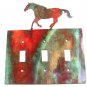 Larger Running Horse Triple Light Cover Plate Steel Images Made USA 42415e