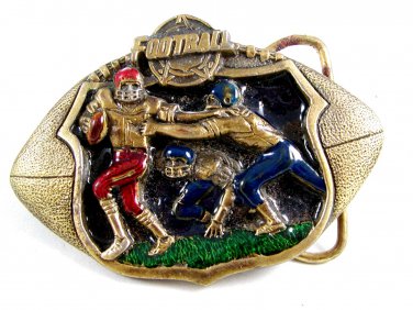 1982 Football Belt Buckle 5714 by Great American Buckle Co