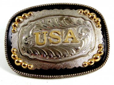 Western Cowboy USA Belt Buckle by Silver Strike 12112013de