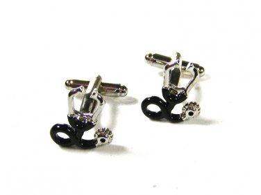 Stethoscope Doctor Physican Silvertone Cufflinks Unbranded 71015