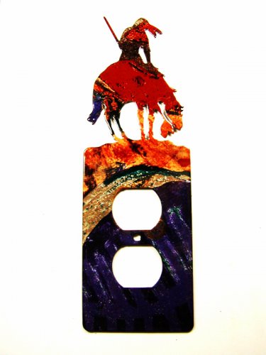 Southwest End of The Trail Double Outlet Cover by LAZART 0222515G