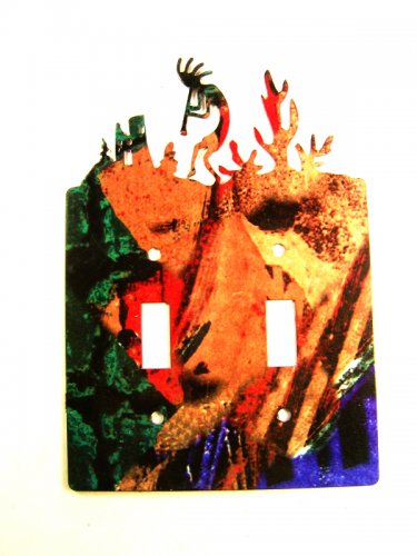 Kokopelli Double Light Switch Cover Plate by Steel Images USA 51415