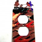 Cowboys Rodeo Calf Roping Double Outlet Cover Plate by Steel Images 51315
