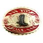 Made in USA Western Goldtone Red Cowboy Boots Belt Buckle #102113