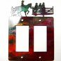 Cowboys on Fence Double Rocker Outlet Cover Plate by Steel Images USA 030615B