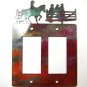 Cowboys on Fence Double Rocker Outlet Cover Plate by Steel Images USA 030615B