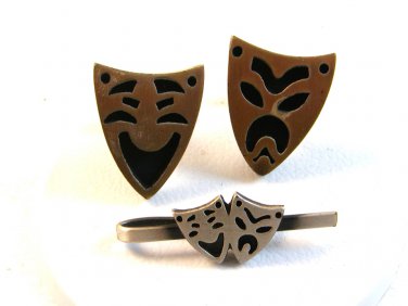 Comedy Tragedy Theatre Cufflinks & Tie Clasp by Kent