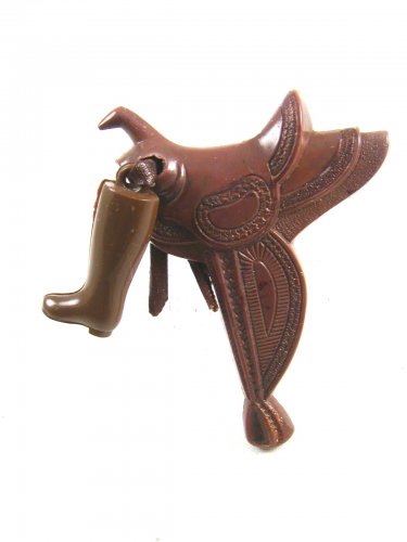 Western Cowboy Early Plastic Saddle / Boot Brooch