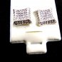 Silvertone 16 CZs Pierced Studs Earrings 12092013tt