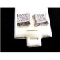 Silvertone 16 CZs Pierced Studs Earrings 12092013tt