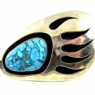 Handmade Tribal Turquoise Clawrple Belt Buckle Signed BC 110614