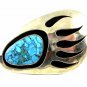 Handmade Tribal Turquoise Clawrple Belt Buckle Signed BC 110614