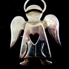 Silvertone Angel Heart Brooch / Pendant by Best 8614