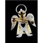 Silvertone Angel Heart Brooch / Pendant by Best 8614