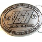 1987 10th Pan American Games USA Shooting Team Belt Buckle