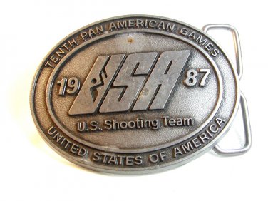 1987 10th Pan American Games USA Shooting Team Belt Buckle