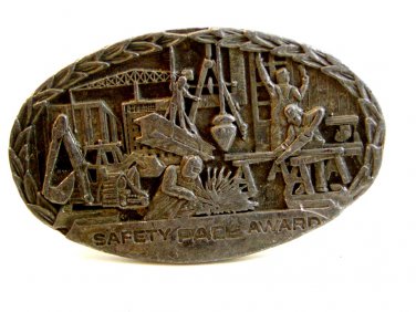 1984 Indiana Metal Craft Safety Pace Award Belt Buckle