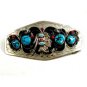 Huge Southwest Handcrafted Native American Coral Turquoise Belt  Buckle